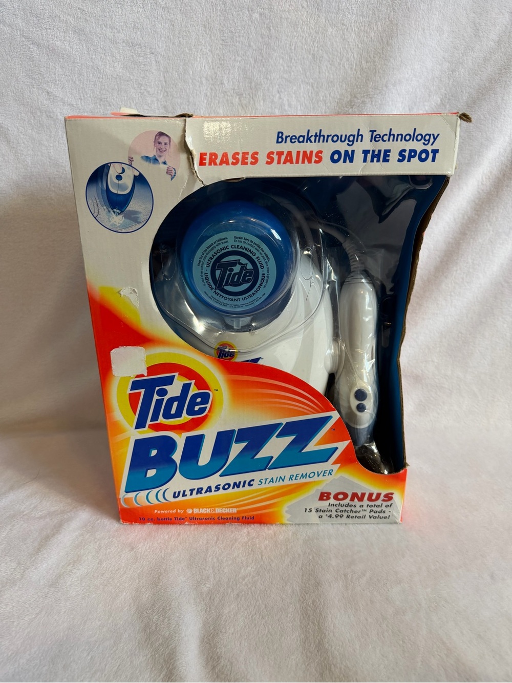 Tide Buzz Ultrasonic Stain Remover Black & Decker Removes Stains on the Spot
